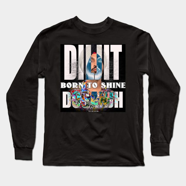 Diljit Painting Long Sleeve T-Shirt by SAN ART STUDIO 